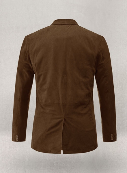 Soft Mid Brown Suede Leather Blazer