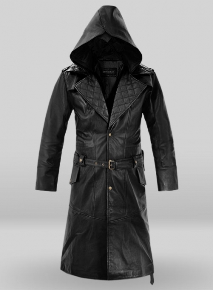 Black Assassin's Creed Jacob Frye Leather Long Coat