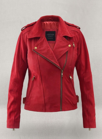 Soft Lava Red Suede Leather Jacket # 267