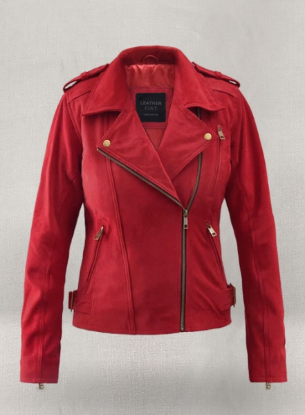 Soft Lava Red Suede Leather Jacket # 267