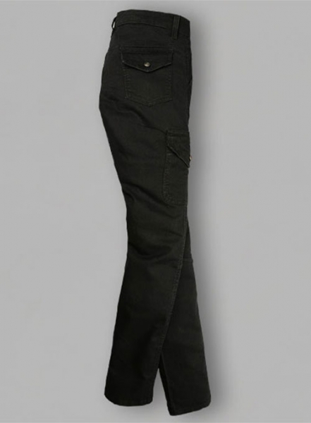 Black Body Hugger Stretch Cargo Jeans - Look #227