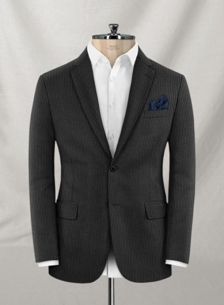 Napolean Mini Stripe Black Wool Jacket