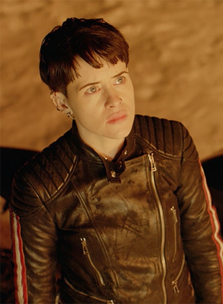 Claire Foy The Girl in the Spider\'s Web Leather Jacket #2