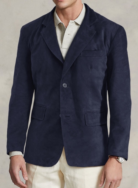 Dark Slate Purple Suede Leather Blazer