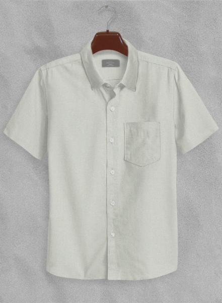 Spring Beige Stretch Poplene Shirt - Half Sleeves