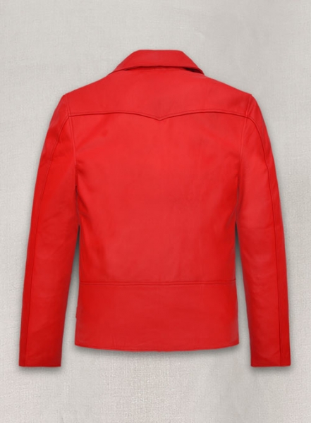 Soft Blood Red Leather Jacket # 903