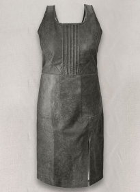 Vintage Dirty Gray Neve Campbell Leather Dress