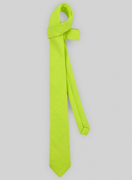 Linen Tie - Pure Neon Green