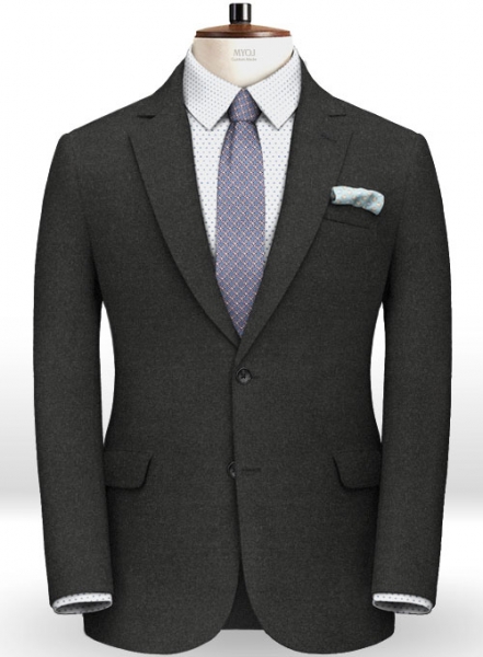 Italian Flannel Charcoal Wool Jacket