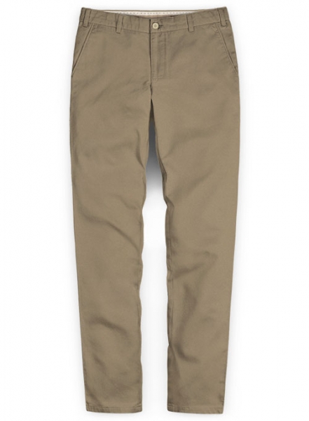 Dark Beige Stretch Chino Pants