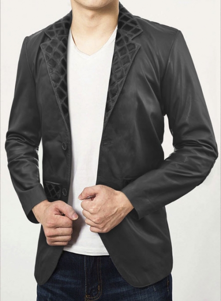 Harper Burnt Charcoal Leather Blazer