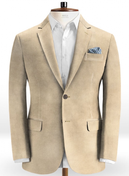 Light Beige Thick Corduroy Suit