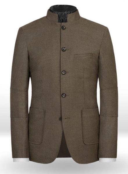 Frosted Brown Terry Rayon Breezer Style Jacket