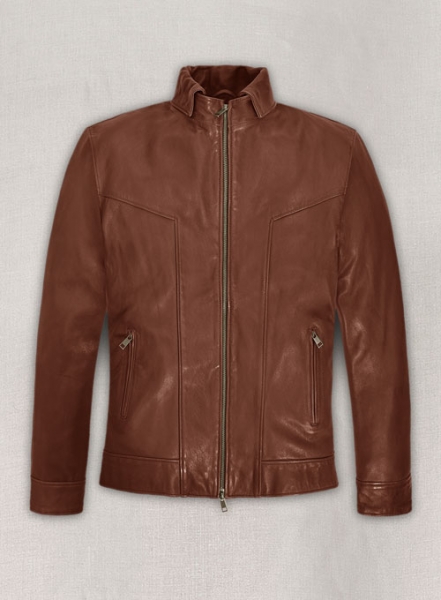 Tan Brown Washed & Wax Taylor Lautner Leather Jacket