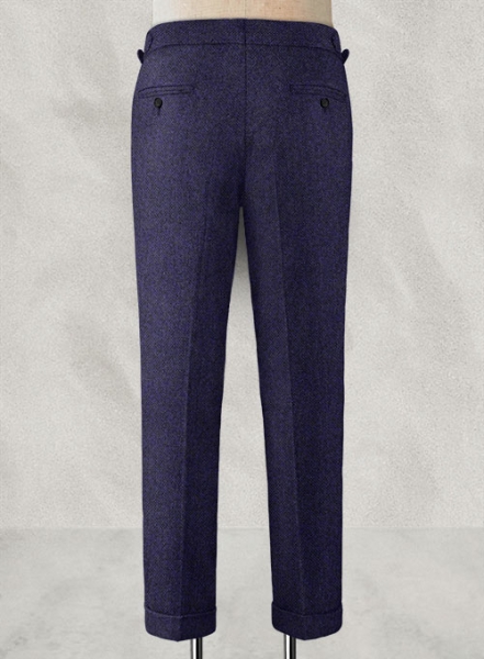 Vintage Rope Weave Purple Blue Highland Tweed Trousers