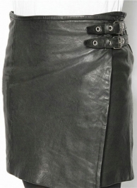 Buckled Wrap Leather Skirt - # 467 Buckled Wrap Leather Skirt - # 467