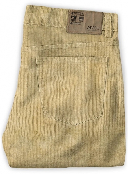 Beige Thick Corduroy Jeans - 8 Wales
