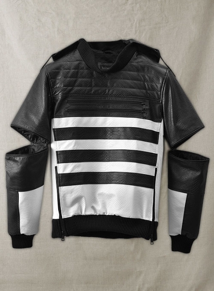 Black Python Tornado Convertible Leather Jacket