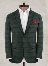 Reda Green Checks Wool Jacket