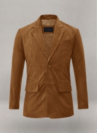 Caramel Brown Suede Leather Blazer Caramel Brown Suede Leather Blazer