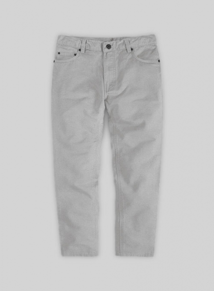 Kids Light Gray Feather Cotton Canvas Stretch Jeans