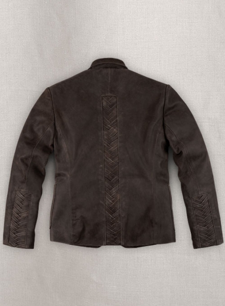 Vintage Brown Grain Eva Mendes Ghost Rider Leather Blazer