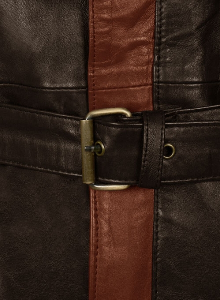 Brown Aiden Pearce Watch Dog Leather Trench Coat