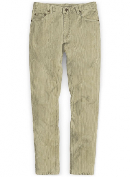 Light Khaki Thick Corduroy Jeans - 8 Wales