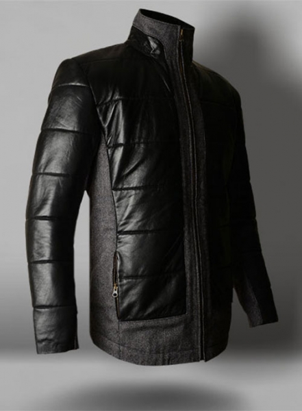 Gray Tweed Leather Combo Jacket # 643