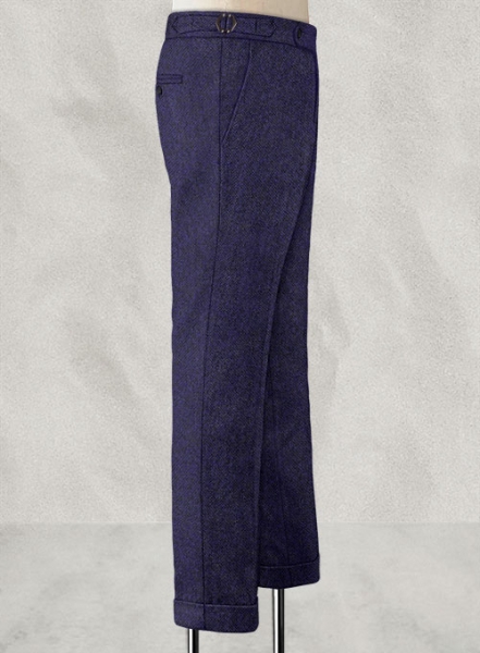 Vintage Rope Weave Purple Blue Highland Tweed Trousers