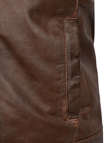 Rubbed Tan Washed Leather Jacket # 536