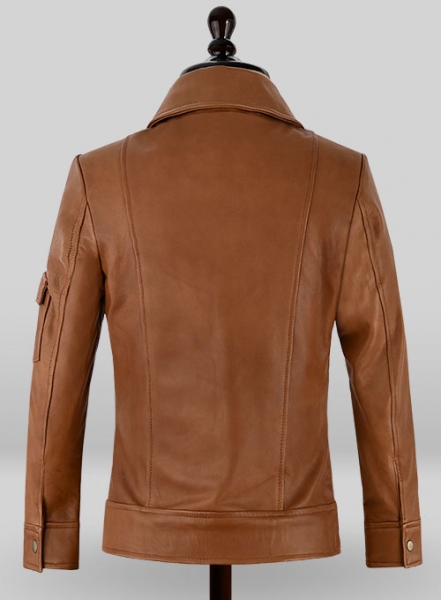 Log Cabin Brown Gigi Hadid Leather Jacket