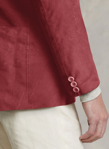 French Red Suede Leather Blazer
