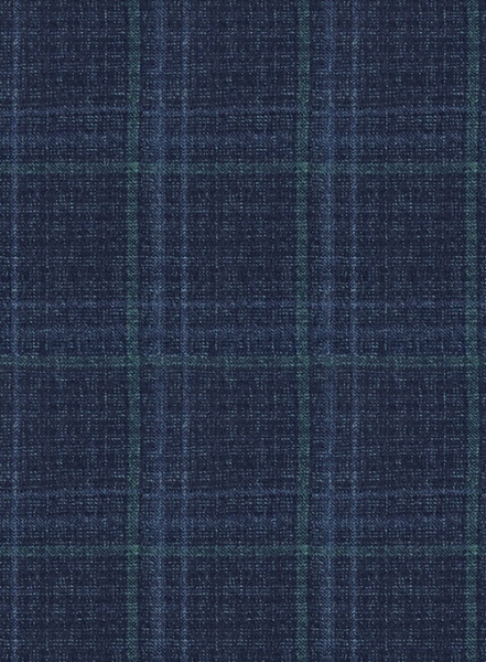 Reda Sapphire Blue Checks Wool Jacket