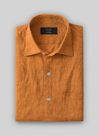 Dublin Autumn Orange Linen Shirt