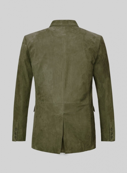 Woodland Green Suede Double Breasted Blazer