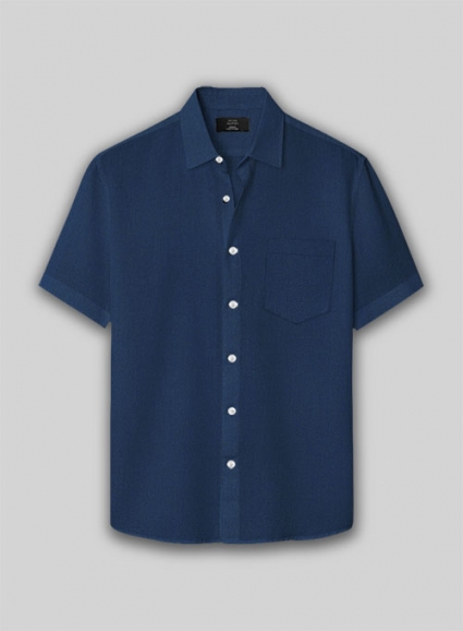 Air Blue Stretch Poplene Shirt - Half Sleeves