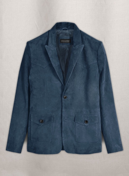 Blue Suede Western Leather Blazer