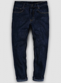 Dark Blue 14.5oz Heavy Denim Jeans - Hard Wash