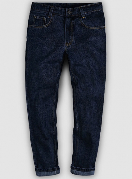 Dark Blue 14.5oz Heavy Denim Jeans - Hard Wash