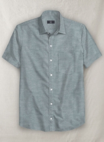 Cotton Stretch Herringbone Aebi Shirt - Half Sleeves