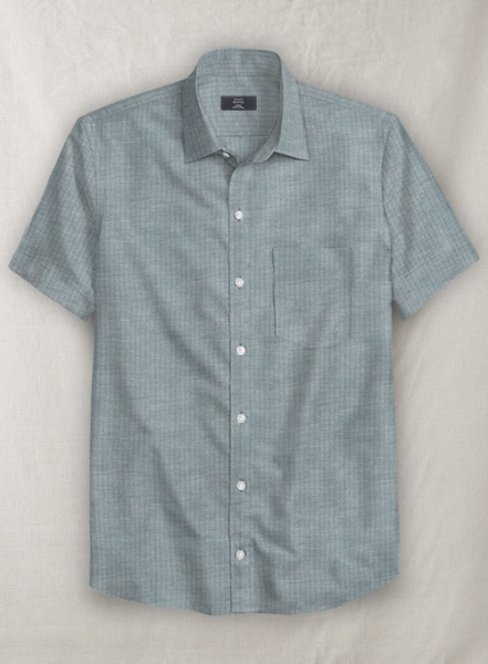 Cotton Stretch Herringbone Aebi Shirt - Half Sleeves