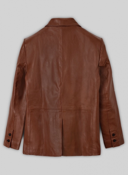 Tan Brown Leather Blazer