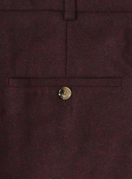 Light Weight Dark Maroon Tweed Pants