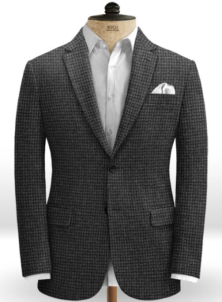Gray Houndstooth Tweed Jacket