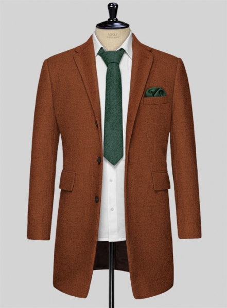 Melange Rust Tweed Overcoat