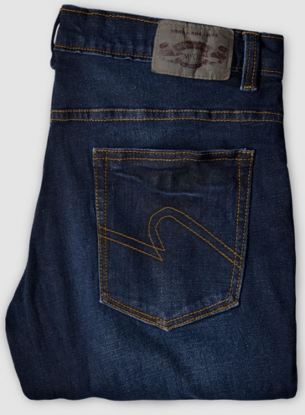 Marina Blue Stretch Indigo Wash Whisker Jeans - Look #703