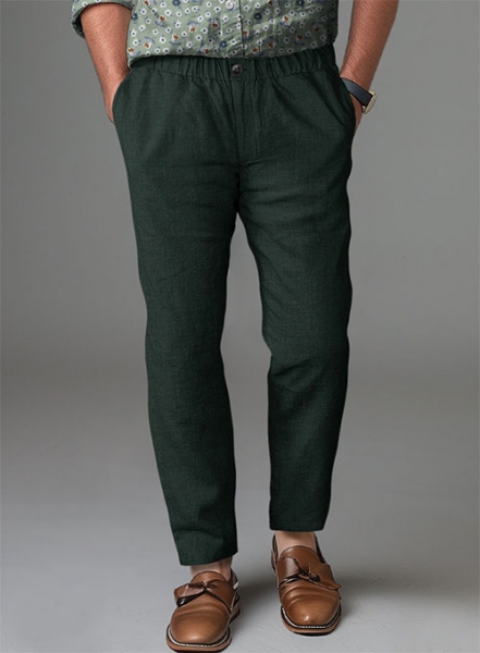 Easy Pants Martini Green Pure Linen