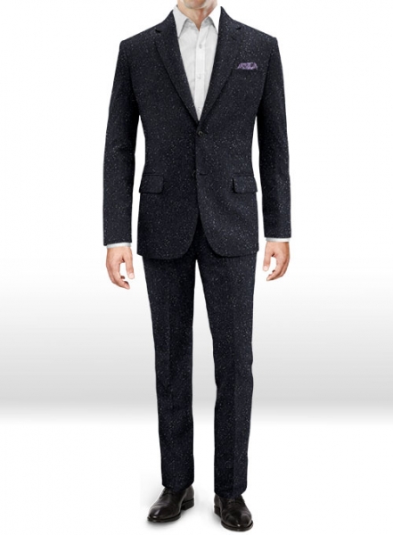 Dark Blue Flecks Donegal Tweed Suit