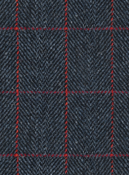 Harris Tweed Blue Checks Pea Coat